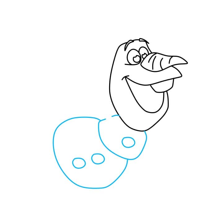 Cách vẽ Olaf dễ dàng từng bước - Bước 3