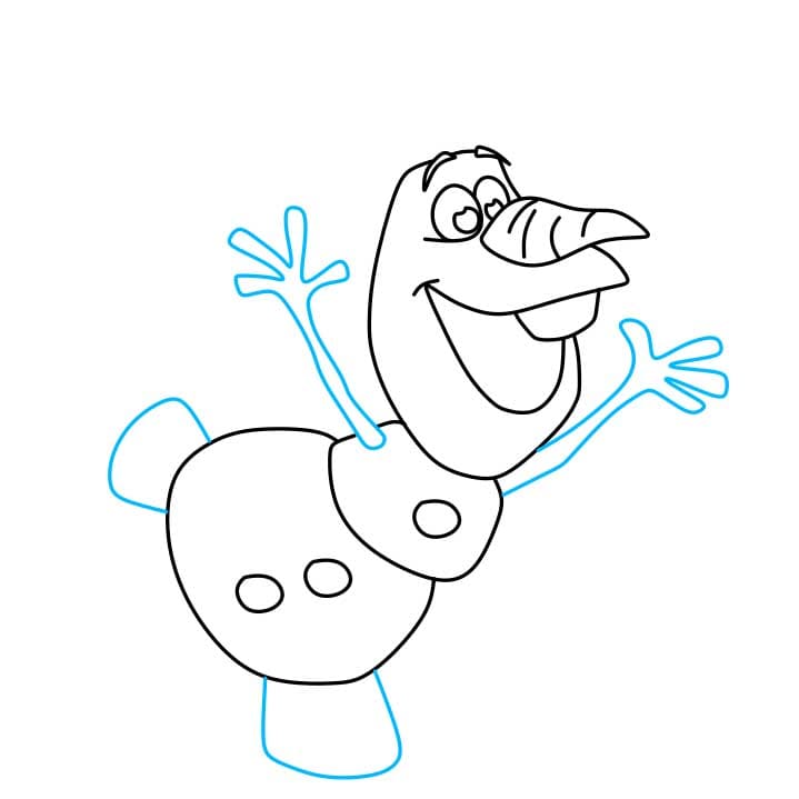Cách vẽ Olaf dễ dàng từng bước - Bước 4