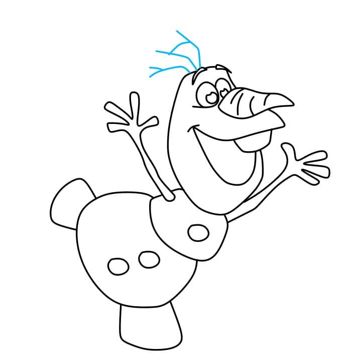 Cách vẽ Olaf dễ dàng từng bước - Bước 5