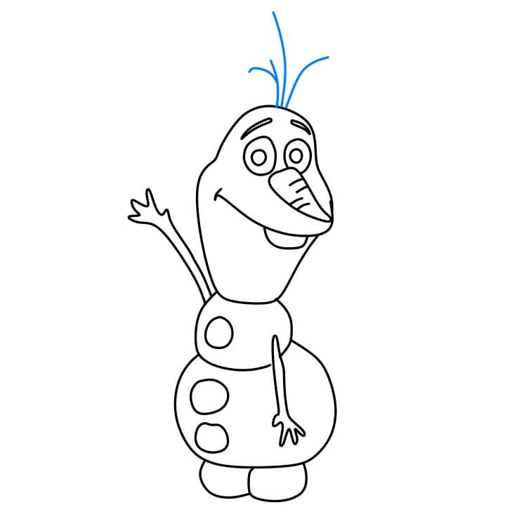 Hướng dẫn cách vẽ Olaf đơn giản - Bước 5