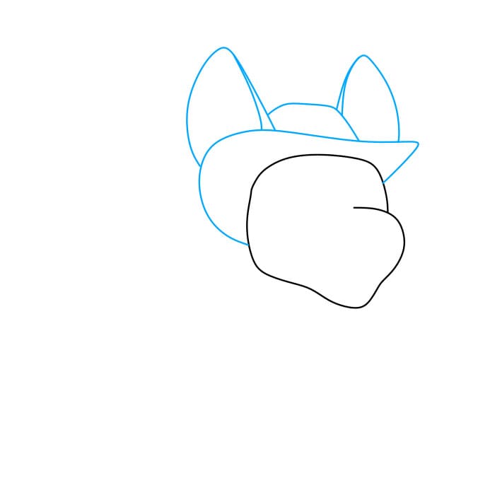 Hướng dẫn cách vẽ chú chó siêu anh hùng – Tracker đơn giản và đẹp - Bước 2