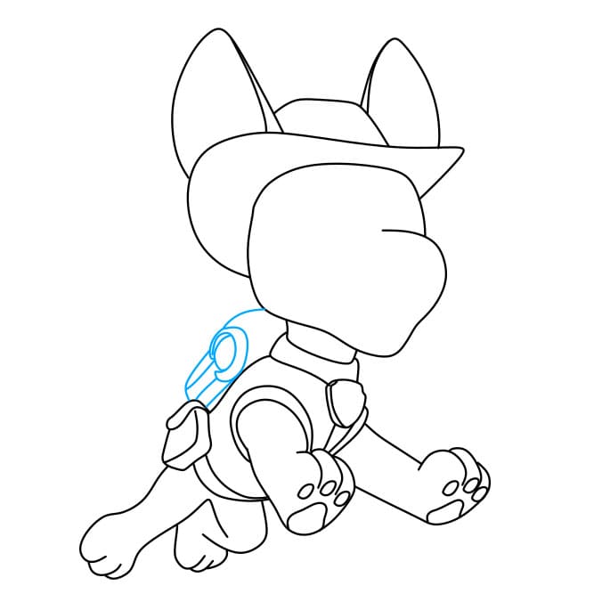 Hướng dẫn cách vẽ chú chó siêu anh hùng – Tracker đơn giản và đẹp - Bước 5