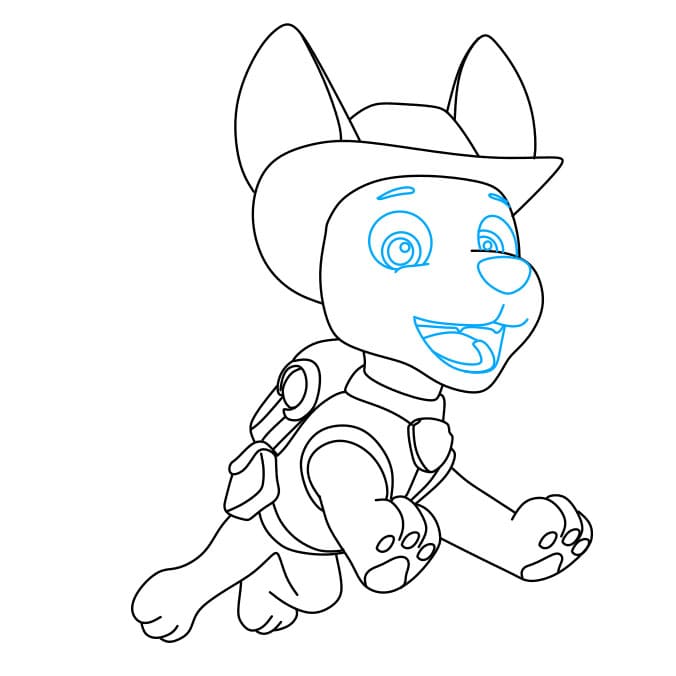 Hướng dẫn cách vẽ chú chó siêu anh hùng – Tracker đơn giản và đẹp - Bước 6