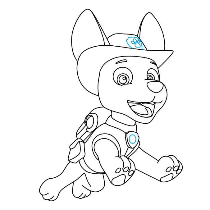 Hướng dẫn cách vẽ chú chó siêu anh hùng – Tracker đơn giản và đẹp - Bước 7