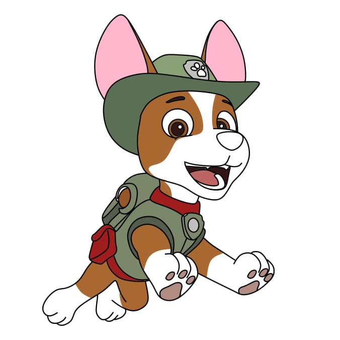 Hướng dẫn cách vẽ chú chó siêu anh hùng – Tracker đơn giản và đẹp - Bước 8