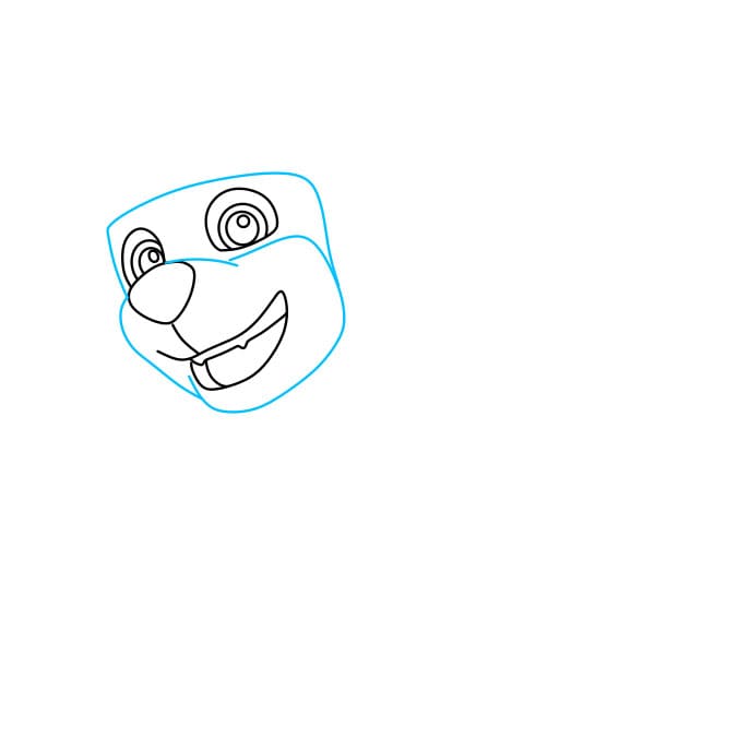 Hướng dẫn cách vẽ chú chó siêu anh hùng – Zuma đơn giản và đẹp - Bước 2