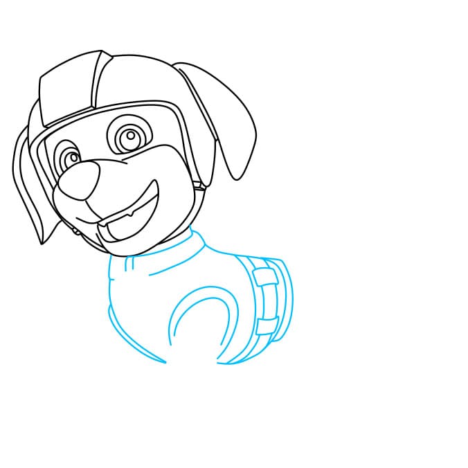 Hướng dẫn cách vẽ chú chó siêu anh hùng – Zuma đơn giản và đẹp - Bước 4