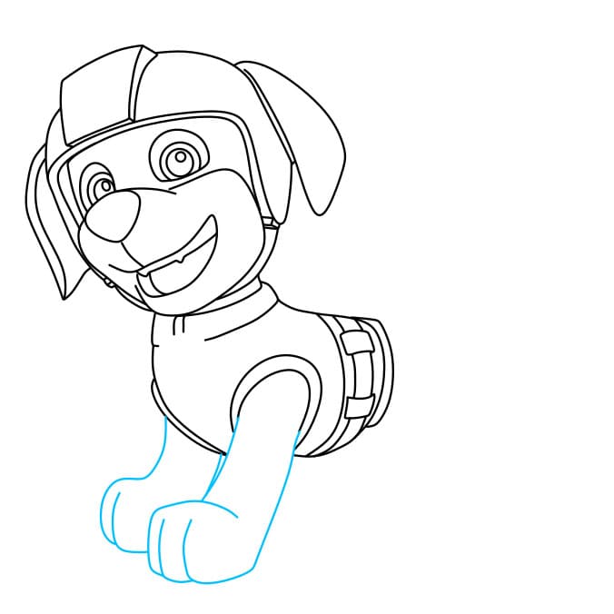 Hướng dẫn cách vẽ chú chó siêu anh hùng – Zuma đơn giản và đẹp - Bước 5