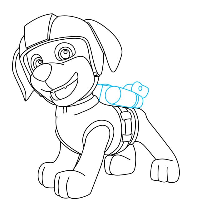 Hướng dẫn cách vẽ chú chó siêu anh hùng – Zuma đơn giản và đẹp - Bước 6