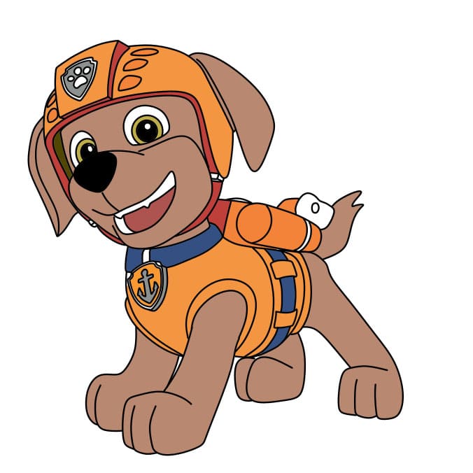 Hướng dẫn cách vẽ chú chó siêu anh hùng – Zuma đơn giản và đẹp