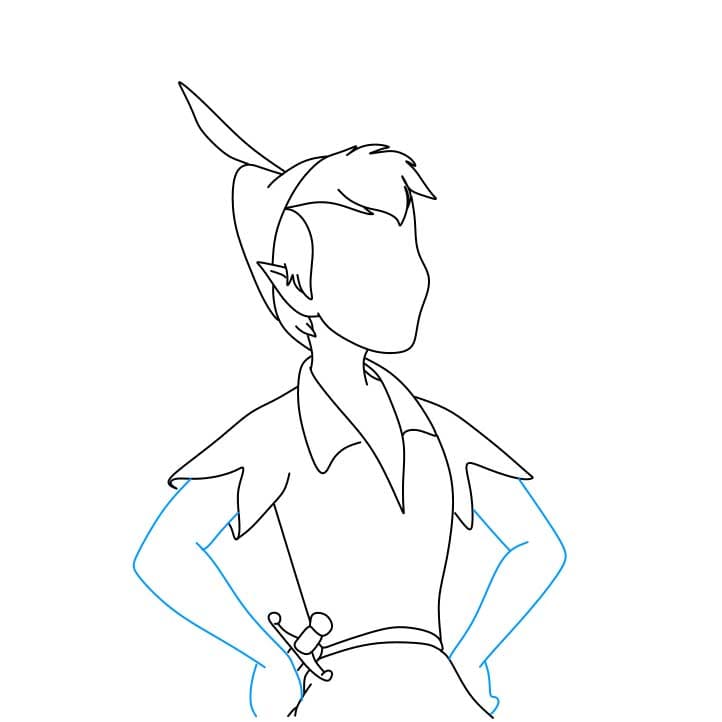 Hướng dẫn cách vẽ nhân vật Peter Pan đơn giản và dễ thương cho bé - Bước 5