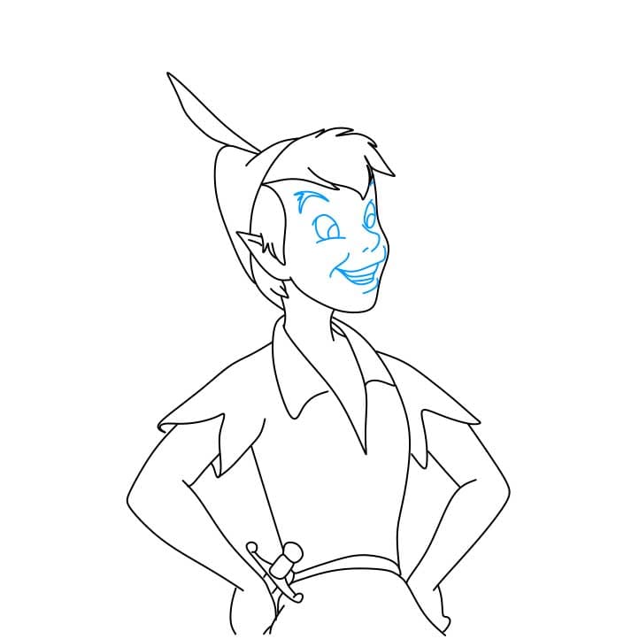 Hướng dẫn cách vẽ nhân vật Peter Pan đơn giản và dễ thương cho bé - Bước 6