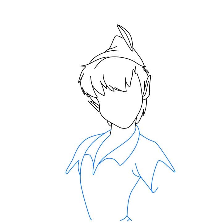 Hướng dẫn vẽ dễ dàng :  nhân vật Peter Pan - Bước 4