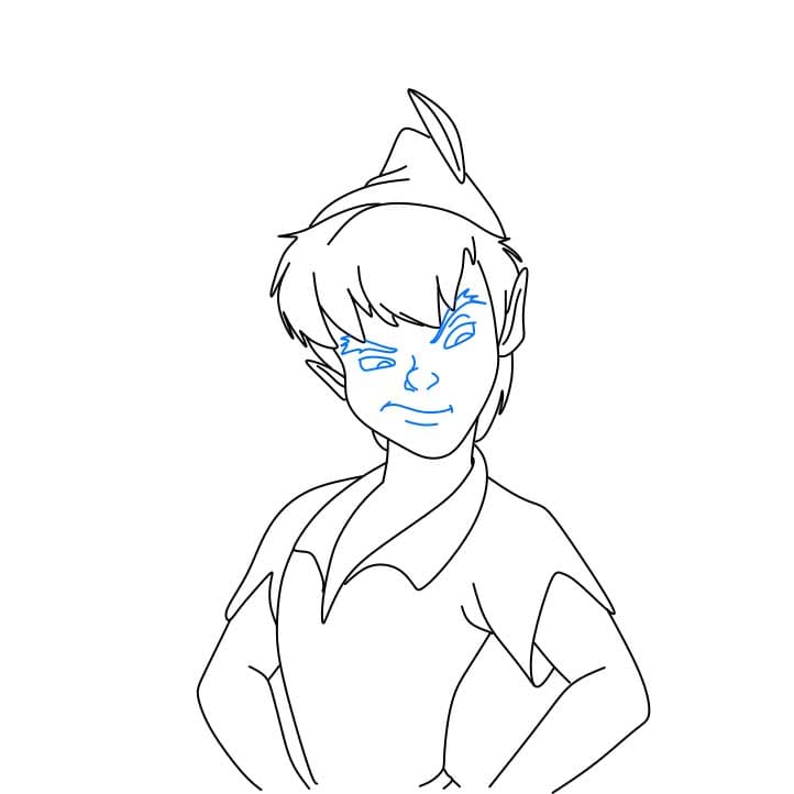 Hướng dẫn vẽ dễ dàng :  nhân vật Peter Pan - Bước 6