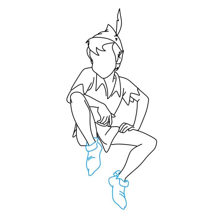 Hướng dẫn cách vẽ nhân vật Peter Pan chi tiết từng bước cho bé - Bước 5