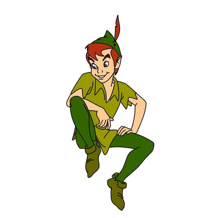 Hướng dẫn cách vẽ nhân vật Peter Pan chi tiết từng bước cho bé - Bước 7
