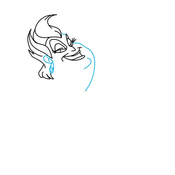 Hướng dẫn vẽ dễ dàng : phù thủy Ursula - Bước 3