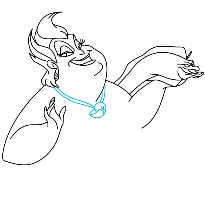 Hướng dẫn vẽ dễ dàng : phù thủy Ursula - Bước 5