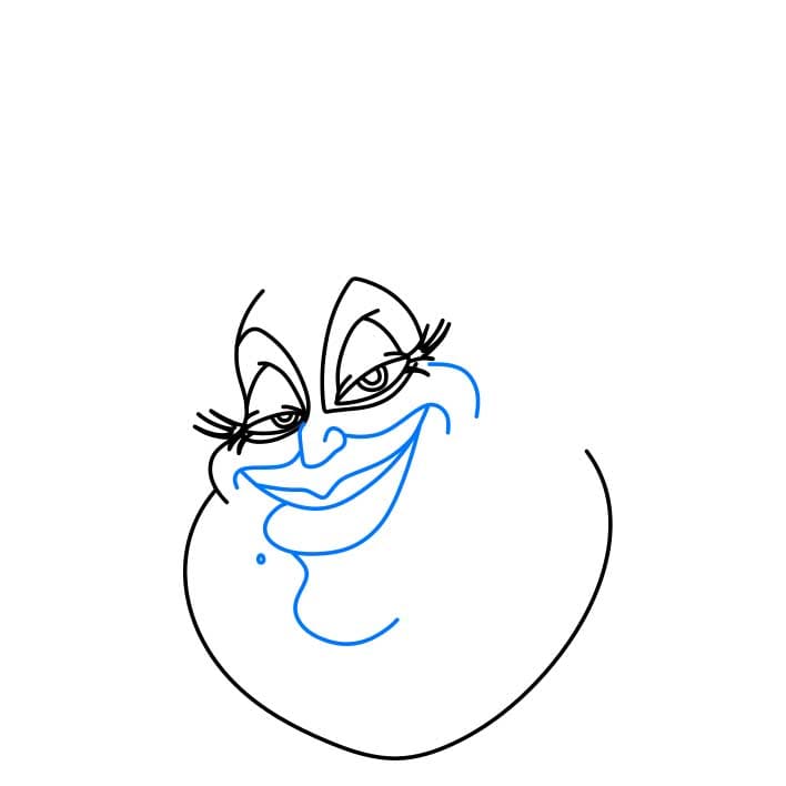 Hướng dẫn cách vẽ phù thủy biển Ursula đơn giản - Bước 3