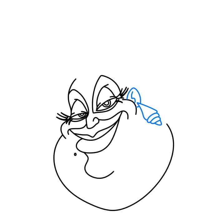 Hướng dẫn cách vẽ phù thủy biển Ursula đơn giản - Bước 4