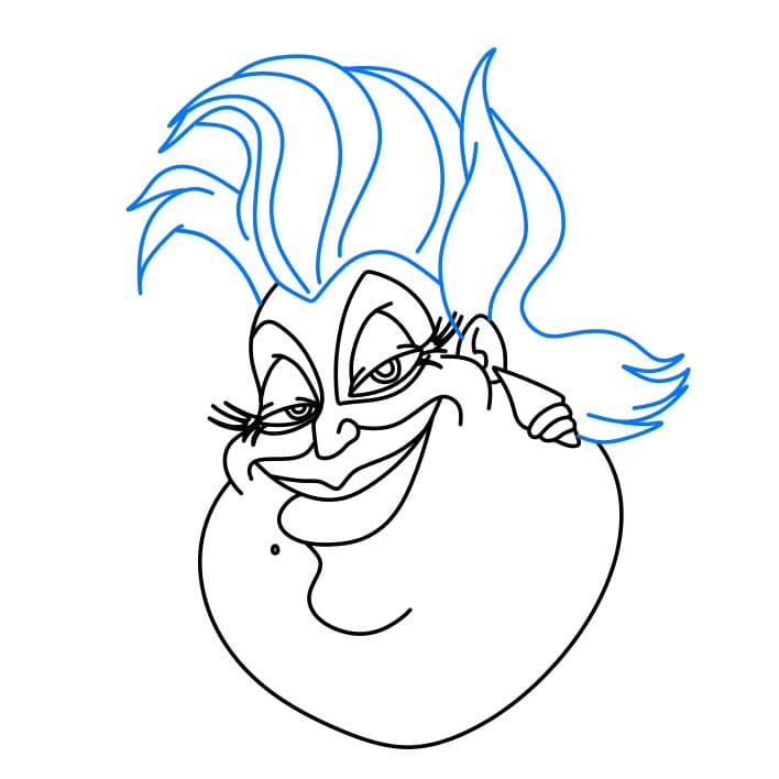 Hướng dẫn cách vẽ phù thủy biển Ursula đơn giản - Bước 5