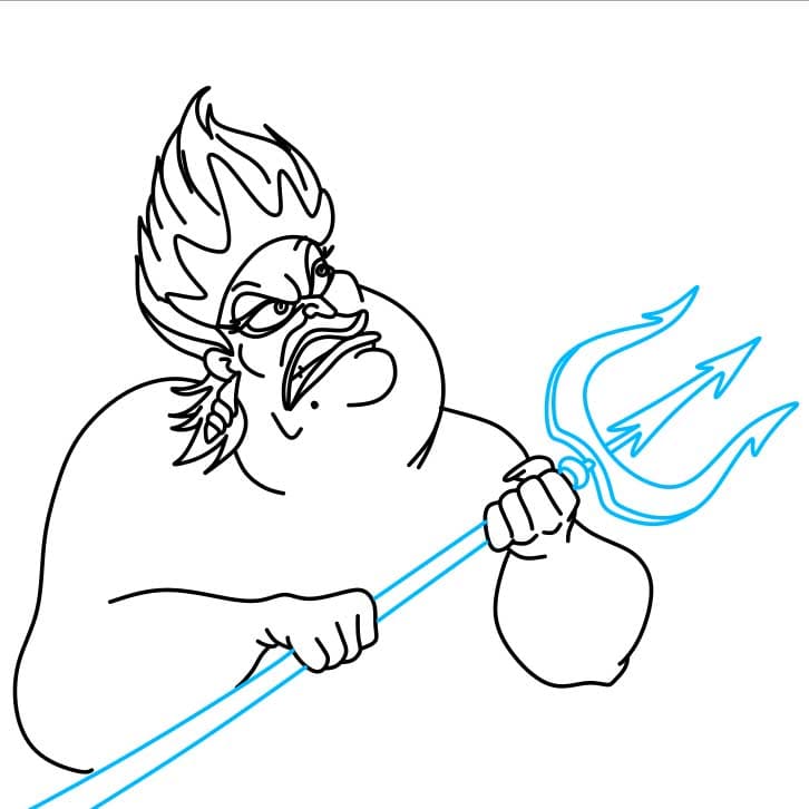 Hướng dẫn cách vẽ Ursula chi tiết từng bước cho bé - Bước 5