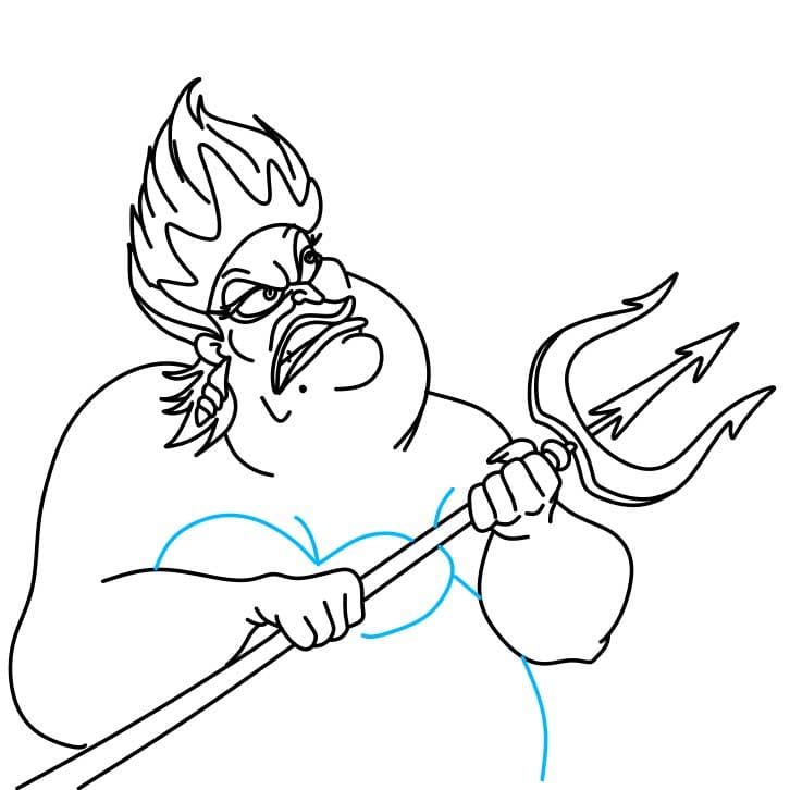 Hướng dẫn cách vẽ Ursula chi tiết từng bước cho bé - Bước 6