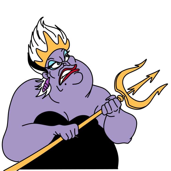 Hướng dẫn cách vẽ Ursula chi tiết từng bước cho bé