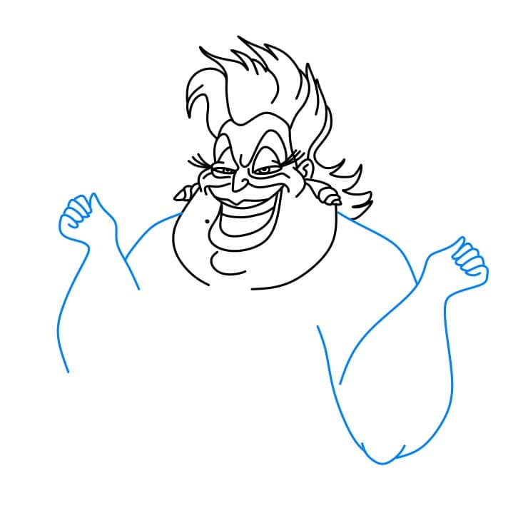 Hướng dẫn vẽ phù thủy Ursula đáng sợ - Bước 5