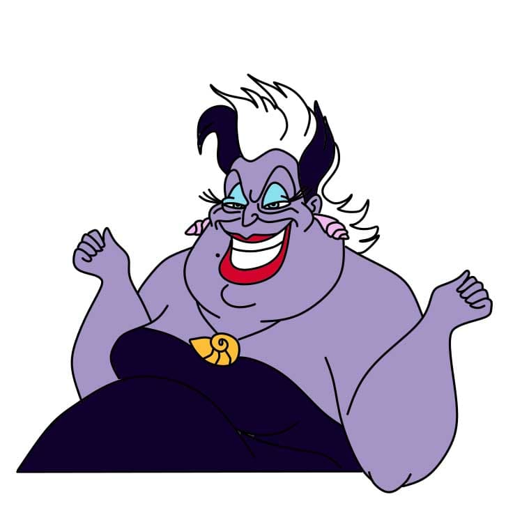 Hướng dẫn vẽ phù thủy Ursula đáng sợ - Bước 7