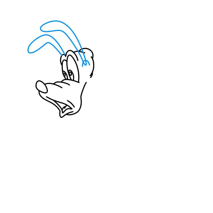 Hướng dẫn vẽ chú chó Pluto đang ngồi cho bé - Bước 3