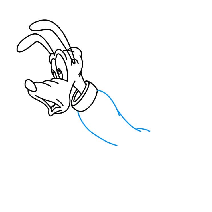 Hướng dẫn vẽ chú chó Pluto đang ngồi cho bé - Bước 4