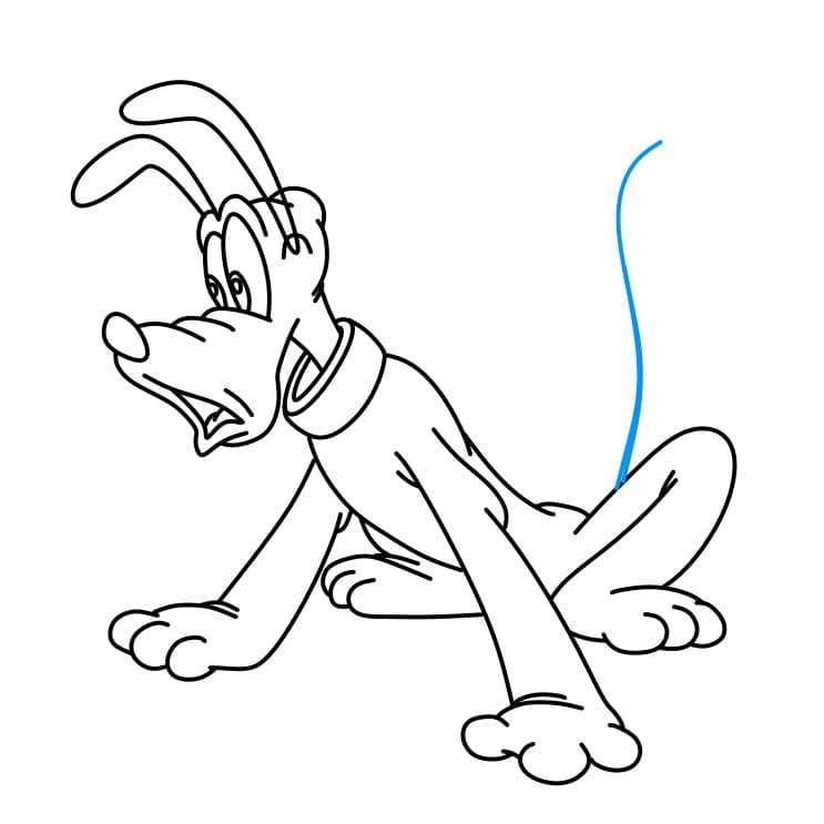 Hướng dẫn vẽ chú chó Pluto đang ngồi cho bé - Bước 5