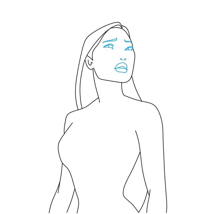 Hướng dẫn cách vẽ Pocahontas xinh đẹp và đơn giản cho bé - Bước 5