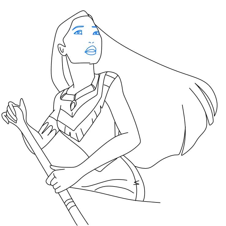 Hướng dẫn vẽ dễ dàng : nhân vật Pocahontas - Bước 6