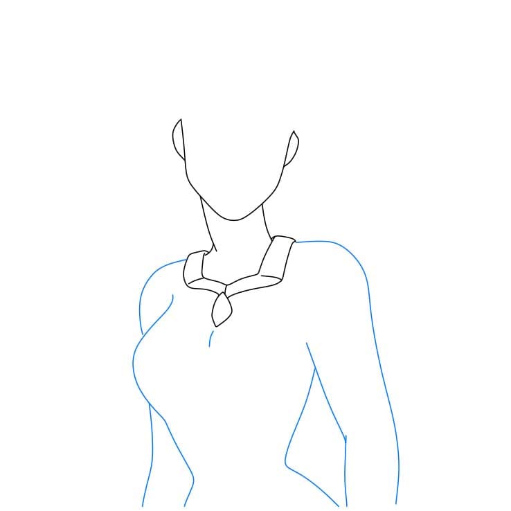 Hướng dẫn cách vẽ nhân vật Pocahontas đơn giản - Bước 3