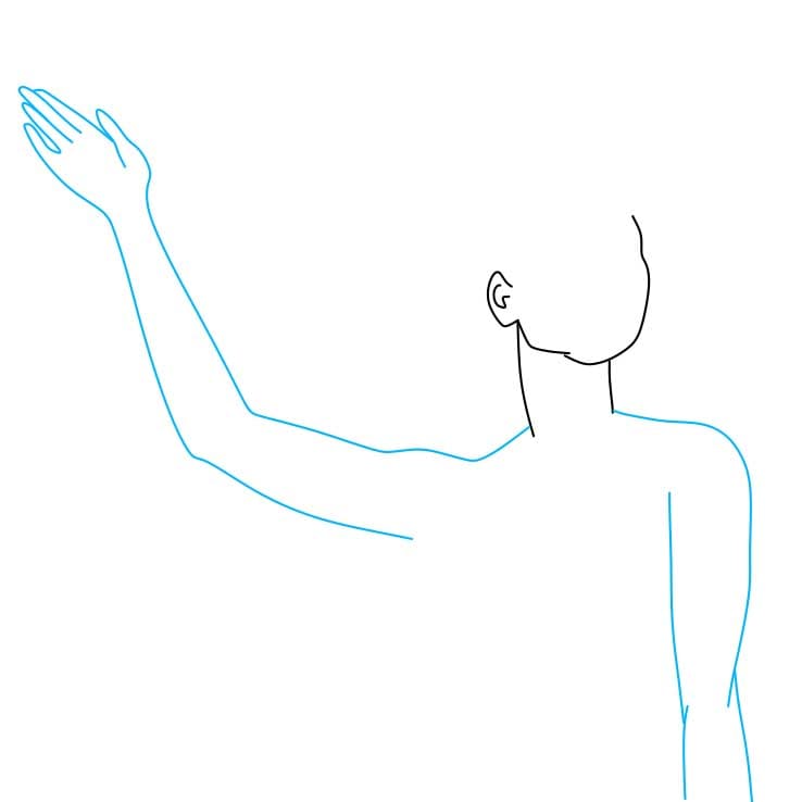 Hướng dẫn vẽ Pocahontas đang vẫy tay chào - Bước 3