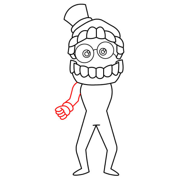 Học vẽ nhân vật Caine một cách thú vị dành cho trẻ em - Cánh tay phải và nắm đấm