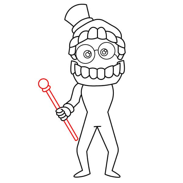 Học vẽ nhân vật Caine một cách thú vị dành cho trẻ em - Cây gậy