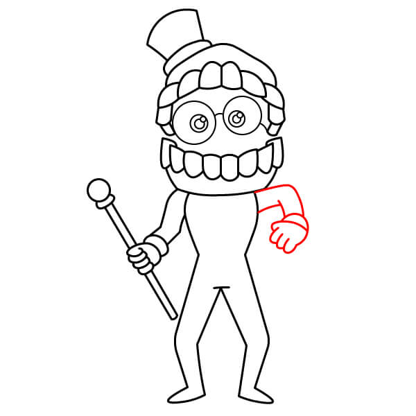 Học vẽ nhân vật Caine một cách thú vị dành cho trẻ em - Cánh tay trái và nắm đấm