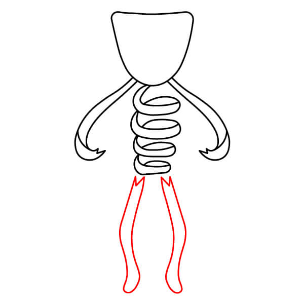 Hướng dẫn vẽ nhân vật Gangle đơn giản cho người mới bắt đầu. - Hai chân ruy băng