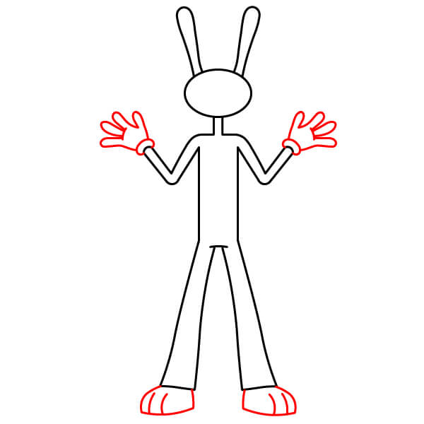 Hướng dẫn đơn giản cách vẽ nhân vật Jax - Bàn tay và bàn chân