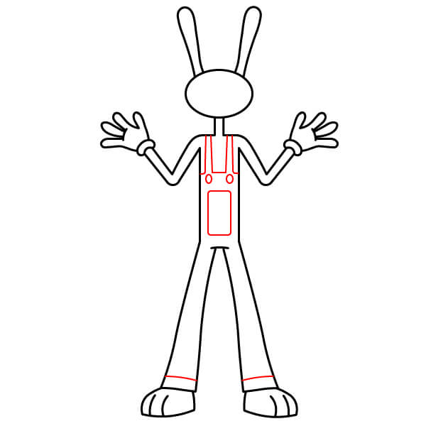 Hướng dẫn đơn giản cách vẽ nhân vật Jax - Chi tiết quần yếm