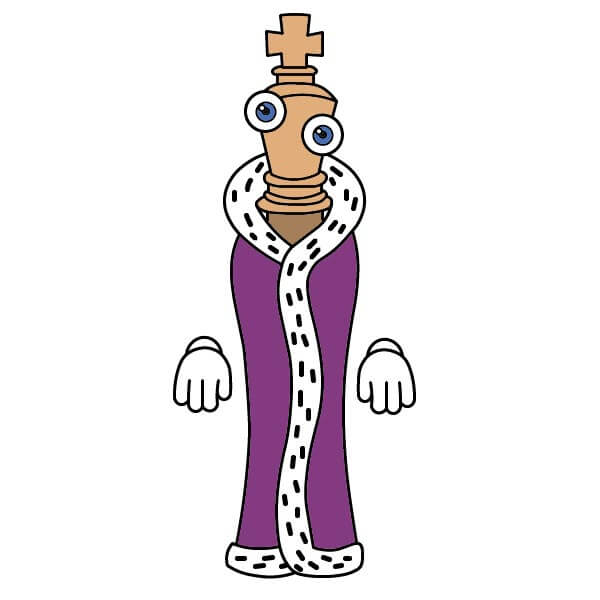 Hướng dẫn vẽ từng bước nhân vật Kinger dành cho trẻ em - Tô màu