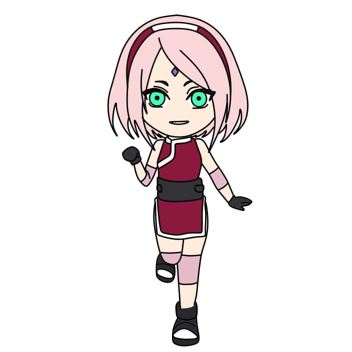 Hướng dẫn vẽ Sakura dễ thương - Bước 10