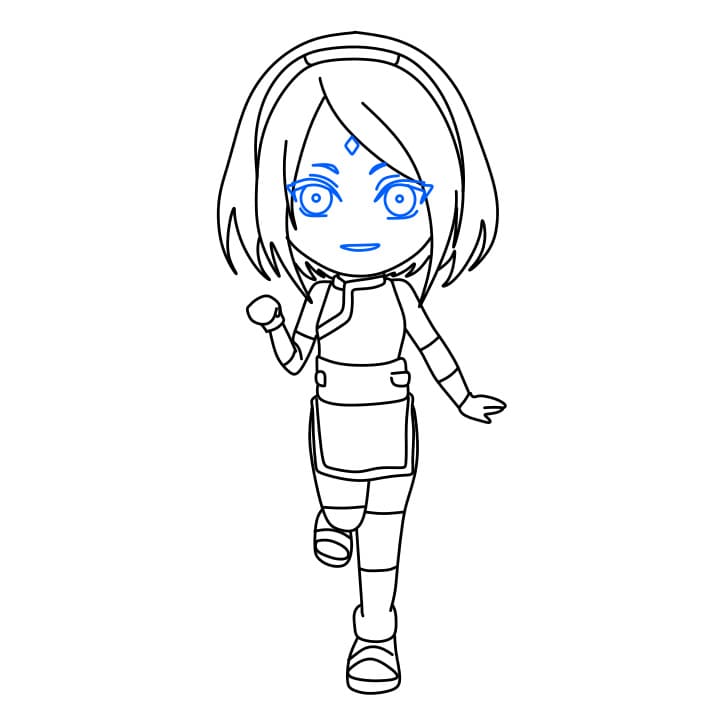 Hướng dẫn vẽ Sakura dễ thương - Bước 9