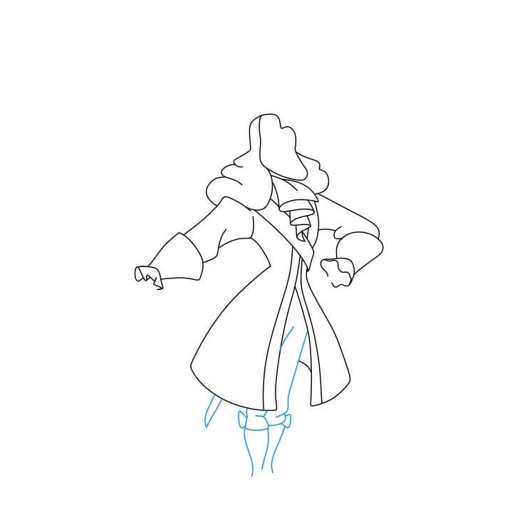 Hướng dẫn cách vẽ nhân vật thuyền trưởng Hook đơn giản cho bé - Bước 3