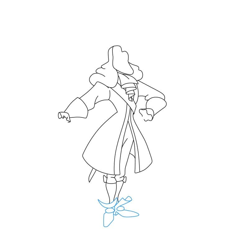 Hướng dẫn cách vẽ nhân vật thuyền trưởng Hook đơn giản cho bé - Bước 4