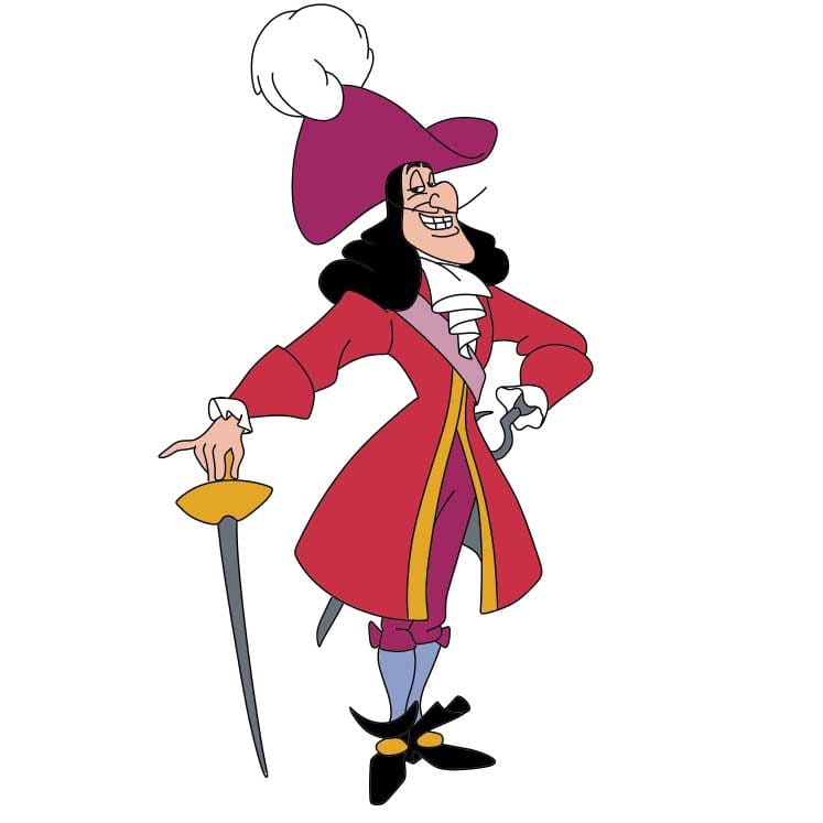 Hướng dẫn cách vẽ nhân vật thuyền trưởng Hook đơn giản cho bé