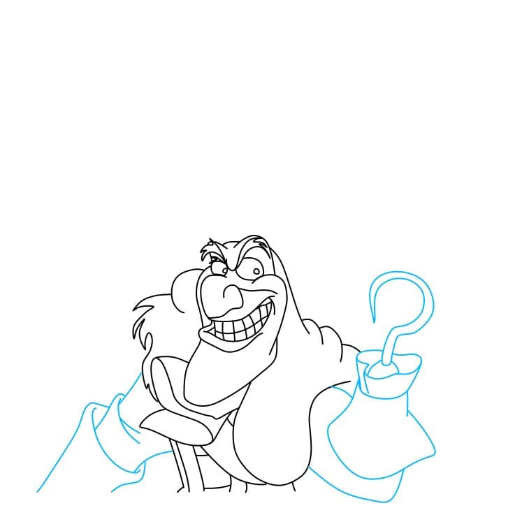 Hướng dẫn vẽ dễ dàng : Thuyền trưởng Hook - Bước 3